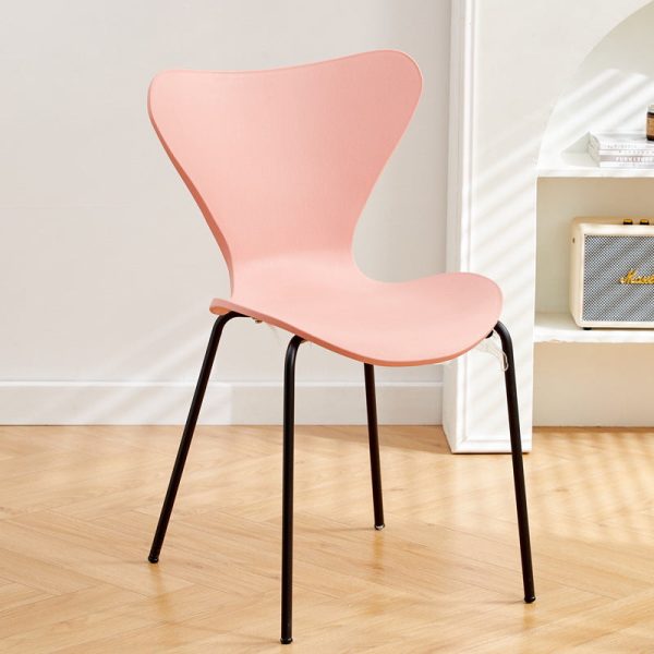 Contemporary Creative Irregular Shape Curved PVC Metal Dining Chair Backrest Armrest For Dining Room - Image 26