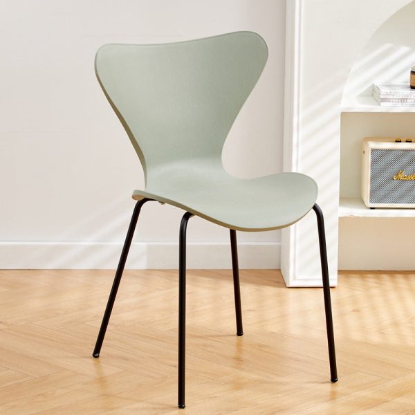 Contemporary Creative Irregular Shape Curved PVC Metal Dining Chair Backrest Armrest For Dining Room - Image 27