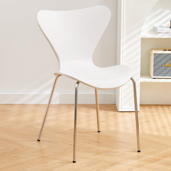 Contemporary Creative Irregular Shape Curved PVC Metal Dining Chair Backrest Armrest For Dining Room - Image 28