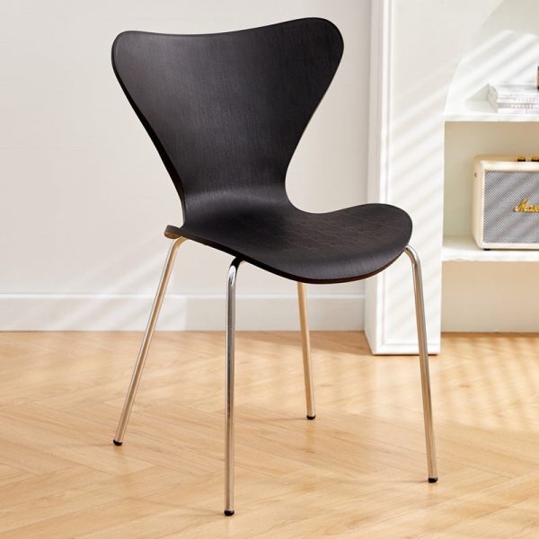 Contemporary Creative Irregular Shape Curved PVC Metal Dining Chair Backrest Armrest For Dining Room - Image 29