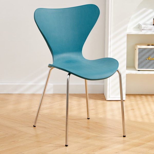 Contemporary Creative Irregular Shape Curved PVC Metal Dining Chair Backrest Armrest For Dining Room - Image 30
