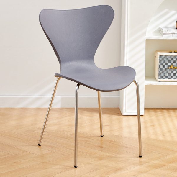 Contemporary Creative Irregular Shape Curved PVC Metal Dining Chair Backrest Armrest For Dining Room - Image 31
