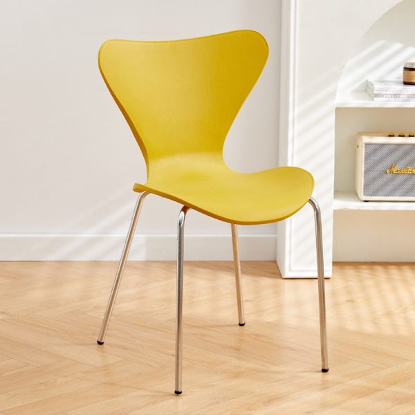 Contemporary Creative Irregular Shape Curved PVC Metal Dining Chair Backrest Armrest For Dining Room - Image 32