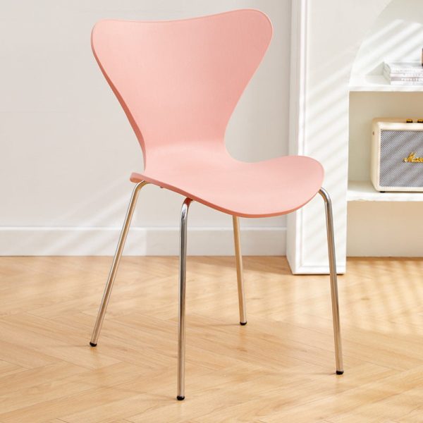 Contemporary Creative Irregular Shape Curved PVC Metal Dining Chair Backrest Armrest For Dining Room - Image 33