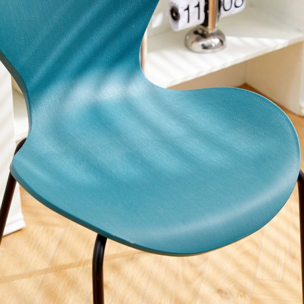 Contemporary Creative Irregular Shape Curved PVC Metal Dining Chair Backrest Armrest For Dining Room - Image 6