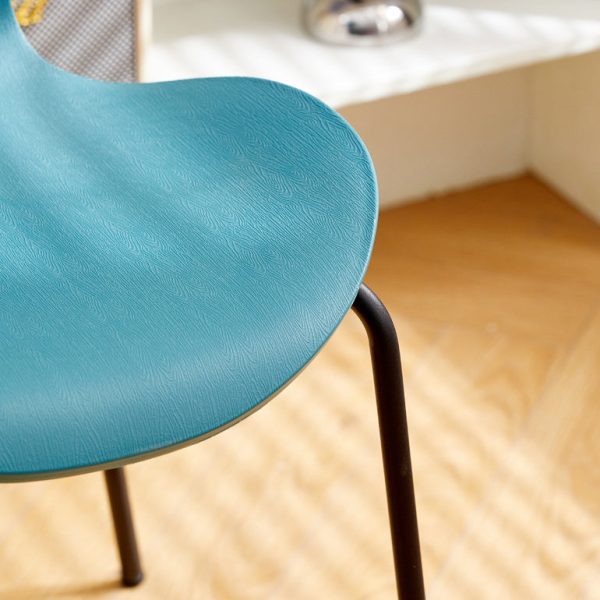 Contemporary Creative Irregular Shape Curved PVC Metal Dining Chair Backrest Armrest For Dining Room - Image 8