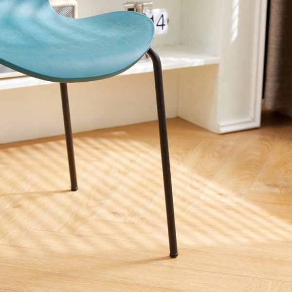 Contemporary Creative Irregular Shape Curved PVC Metal Dining Chair Backrest Armrest For Dining Room - Image 7