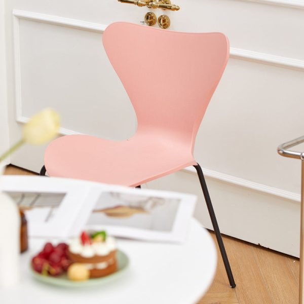 Contemporary Creative Irregular Shape Curved PVC Metal Dining Chair Backrest Armrest For Dining Room - Image 20