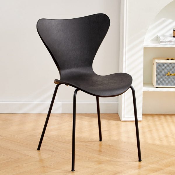 Contemporary Creative Irregular Shape Curved PVC Metal Dining Chair Backrest Armrest For Dining Room - Image 37