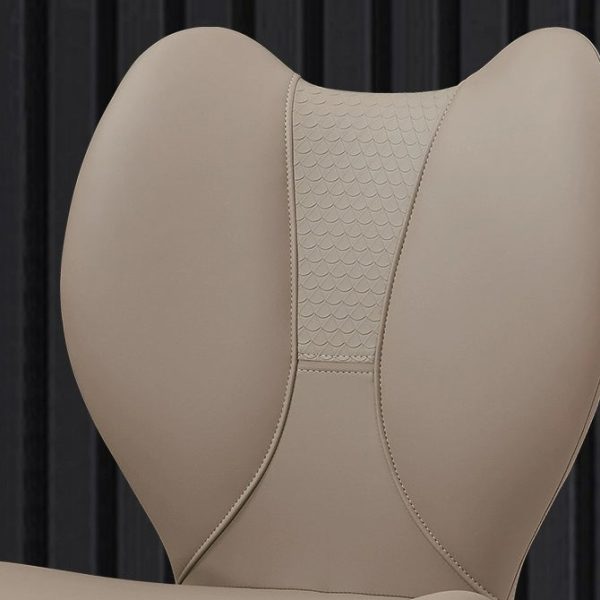 Contemporary Scandinavian Curved Arc Square Leather Metal Dining Chair Backrest Armless For Dining Room - Image 6