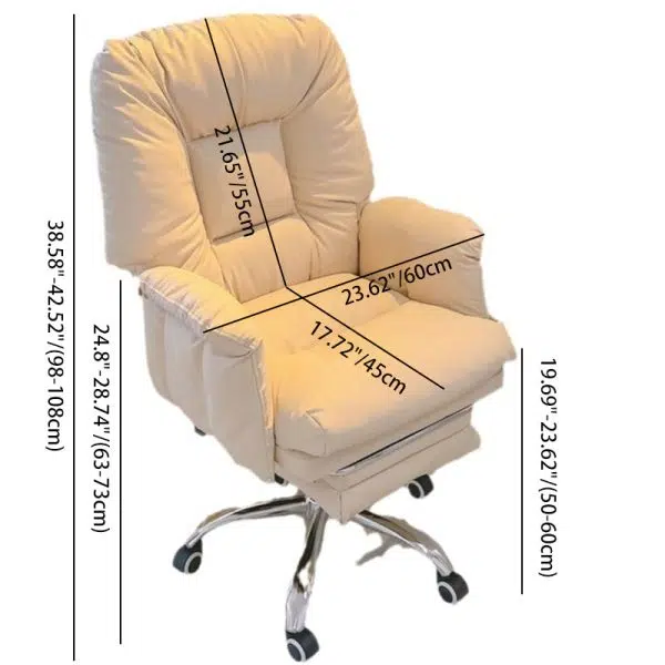 Modern Simplicity Square Soft Sticky Tech Fabric Metal Desk Chair Backrest Armrest For Home Office - Image 4