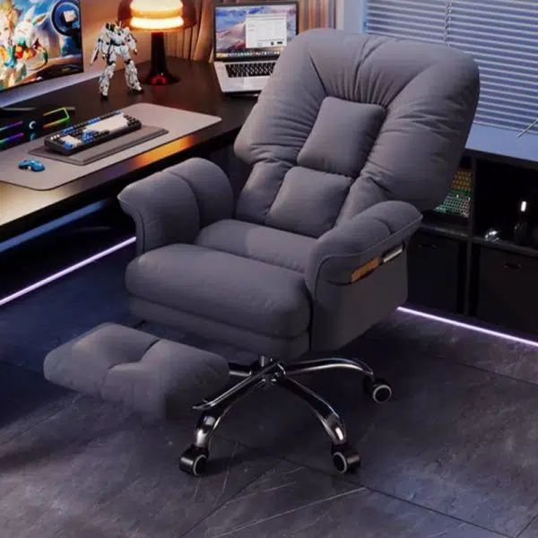 Modern Simplicity Square Soft Sticky Tech Fabric Metal Desk Chair Backrest Armrest For Home Office - Image 8