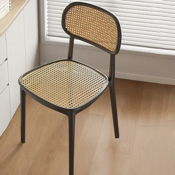 Contemporary Retro Weaving PP Sponge Square Dining Chair Backrest For Dining Room - Image 13