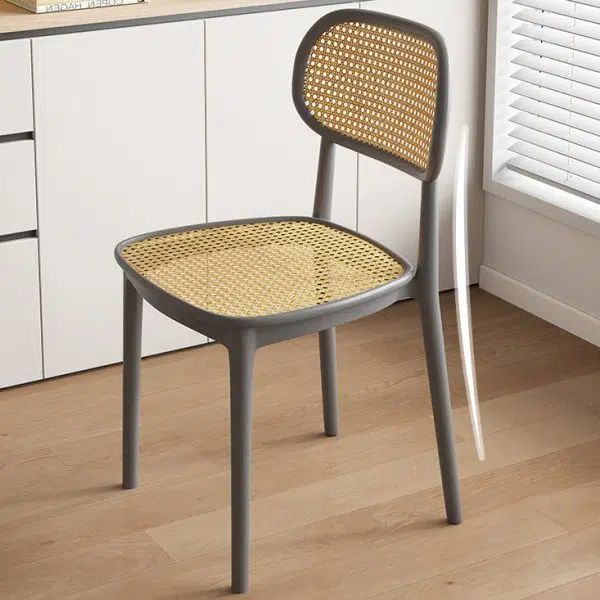 Contemporary Retro Weaving PP Sponge Square Dining Chair Backrest For Dining Room - Image 20