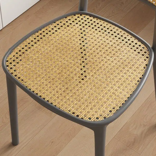 Contemporary Retro Weaving PP Sponge Square Dining Chair Backrest For Dining Room - Image 8