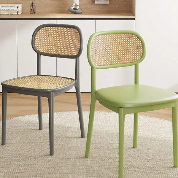 Contemporary Retro Weaving PP Sponge Square Dining Chair Backrest For Dining Room - Image 10