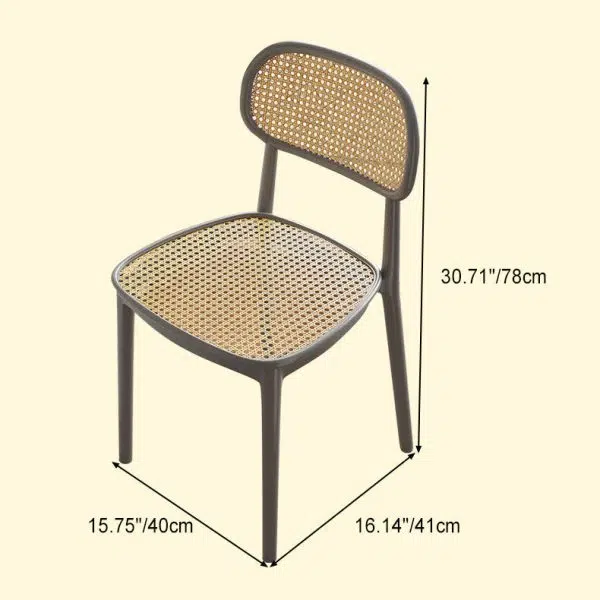 Contemporary Retro Weaving PP Sponge Square Dining Chair Backrest For Dining Room - Image 5