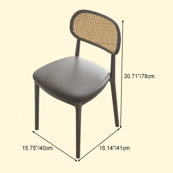 Contemporary Retro Weaving PP Sponge Square Dining Chair Backrest For Dining Room - Image 6