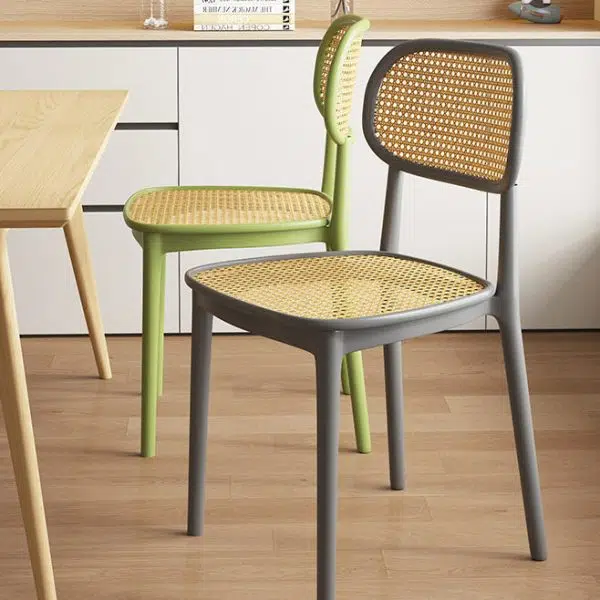 Contemporary Retro Weaving PP Sponge Square Dining Chair Backrest For Dining Room - Image 11