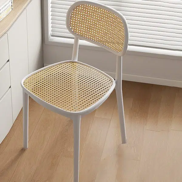 Contemporary Retro Weaving PP Sponge Square Dining Chair Backrest For Dining Room - Image 15