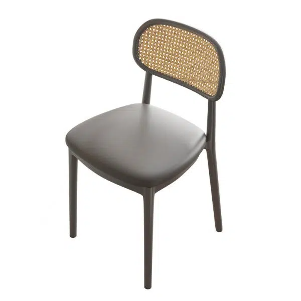 Contemporary Retro Weaving PP Sponge Square Dining Chair Backrest For Dining Room - Image 21