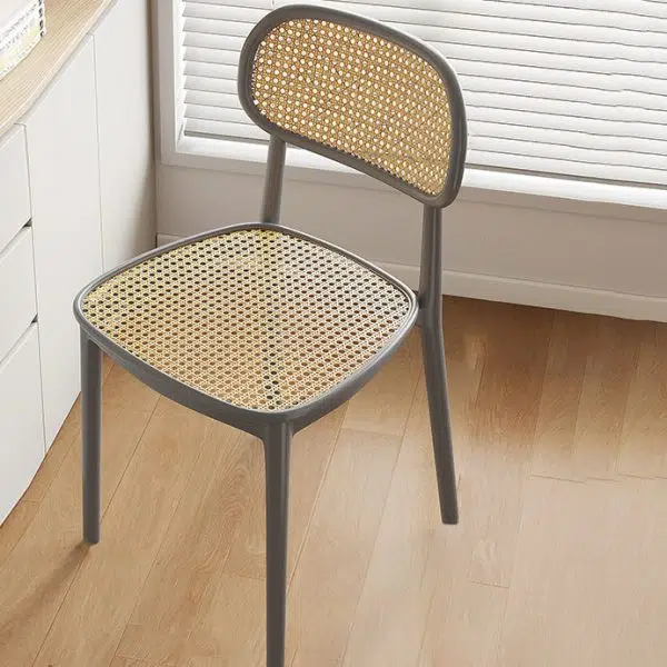 Contemporary Retro Weaving PP Sponge Square Dining Chair Backrest For Dining Room - Image 17