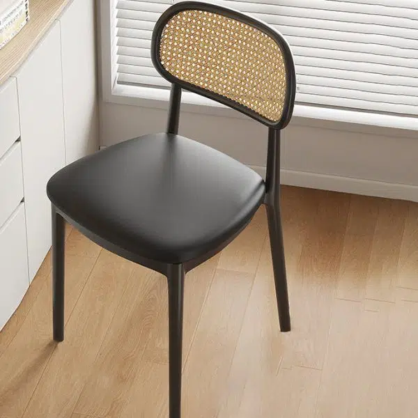 Contemporary Retro Weaving PP Sponge Square Dining Chair Backrest For Dining Room - Image 12