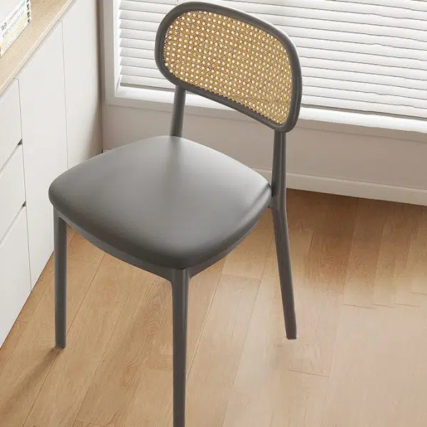 Contemporary Retro Weaving PP Sponge Square Dining Chair Backrest For Dining Room - Image 18