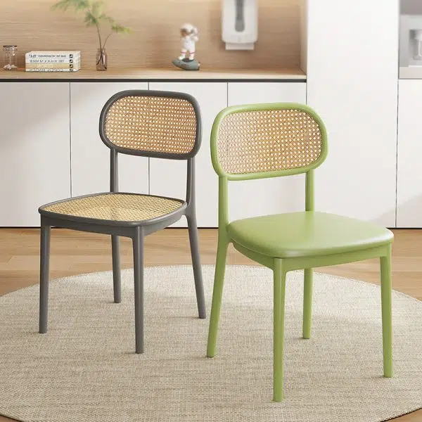 Contemporary Retro Weaving PP Sponge Square Dining Chair Backrest For Dining Room - Image 3