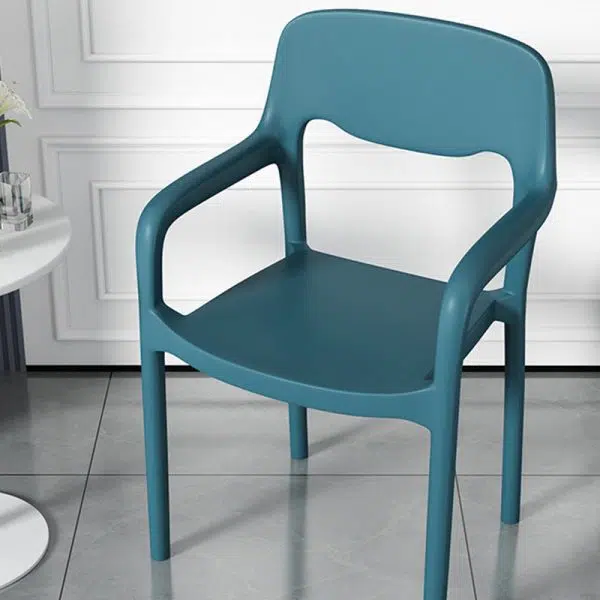 Contemporary Scandinavian PP Square Open-Back Dining Chair Backrest Armrest Stackable For Dining Room - Image 22