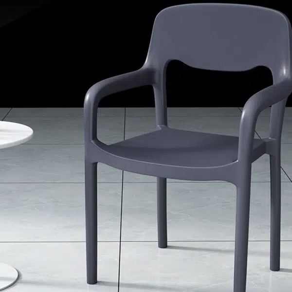 Contemporary Scandinavian PP Square Open-Back Dining Chair Backrest Armrest Stackable For Dining Room - Image 23