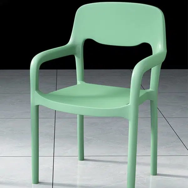 Contemporary Scandinavian PP Square Open-Back Dining Chair Backrest Armrest Stackable For Dining Room - Image 24