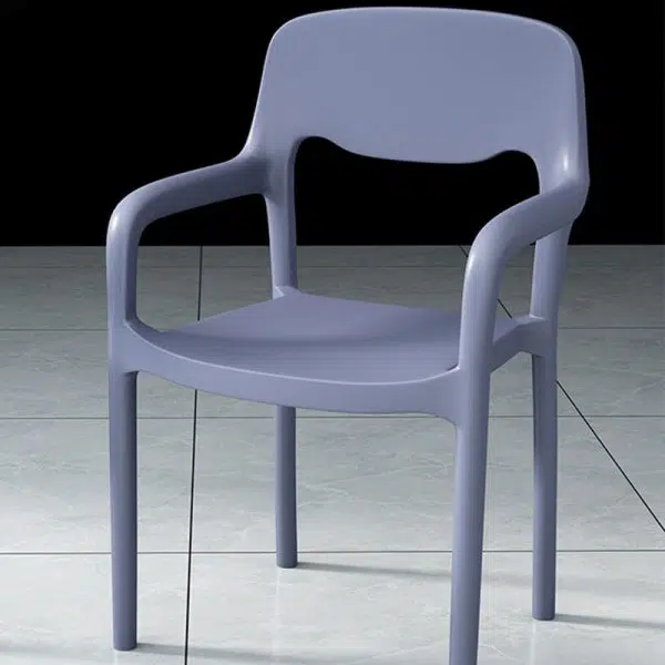 Contemporary Scandinavian PP Square Open-Back Dining Chair Backrest Armrest Stackable For Dining Room - Image 29