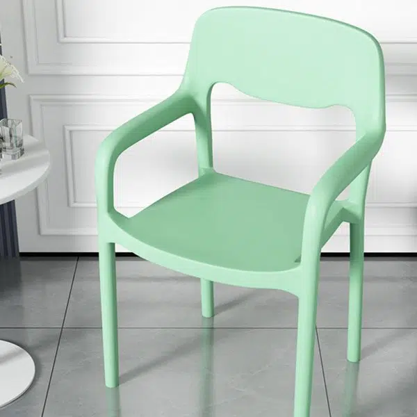 Contemporary Scandinavian PP Square Open-Back Dining Chair Backrest Armrest Stackable For Dining Room - Image 13