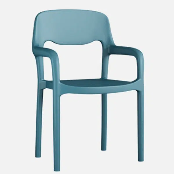 Contemporary Scandinavian PP Square Open-Back Dining Chair Backrest Armrest Stackable For Dining Room - Image 34