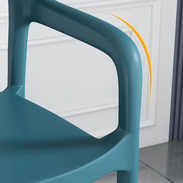 Contemporary Scandinavian PP Square Open-Back Dining Chair Backrest Armrest Stackable For Dining Room - Image 8