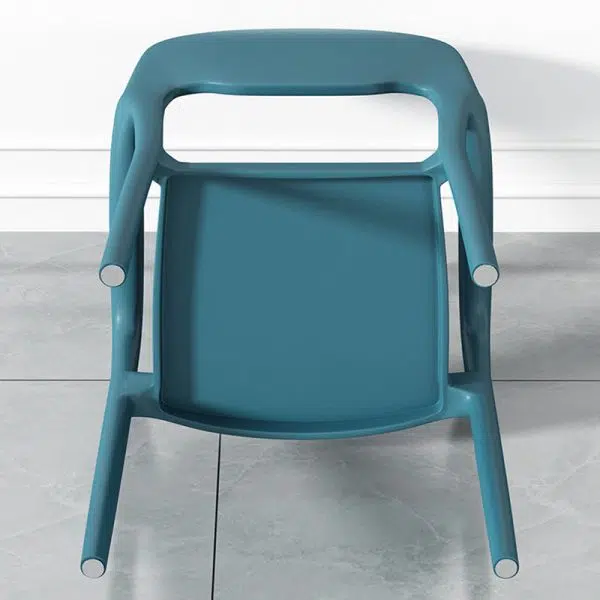 Contemporary Scandinavian PP Square Open-Back Dining Chair Backrest Armrest Stackable For Dining Room - Image 9