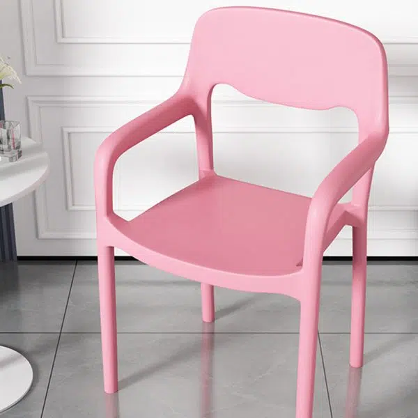 Contemporary Scandinavian PP Square Open-Back Dining Chair Backrest Armrest Stackable For Dining Room - Image 17