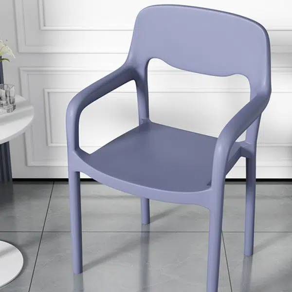 Contemporary Scandinavian PP Square Open-Back Dining Chair Backrest Armrest Stackable For Dining Room - Image 19