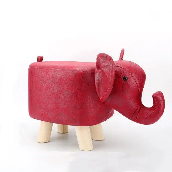 Contemporary Creative Kids Fabric Wood Sponge Animal Elephant Footstool For Entryway - Image 33