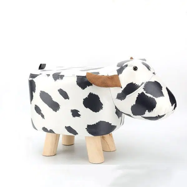 Contemporary Creative Kids Fabric Wood Sponge Animal Elephant Footstool For Entryway - Image 34