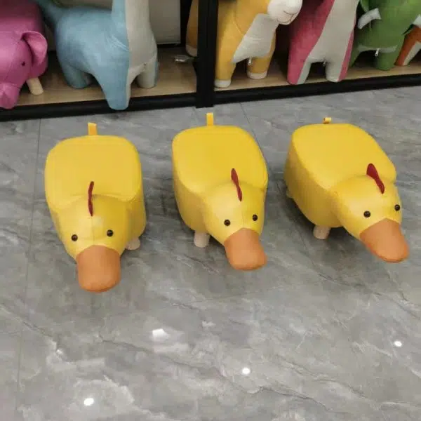 Contemporary Creative Kids Fabric Wood Sponge Animal Elephant Footstool For Entryway - Image 28