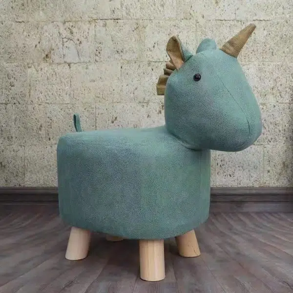 Contemporary Creative Kids Fabric Wood Sponge Animal Elephant Footstool For Entryway - Image 22