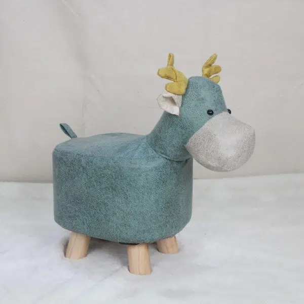 Contemporary Creative Kids Fabric Wood Sponge Animal Elephant Footstool For Entryway - Image 25