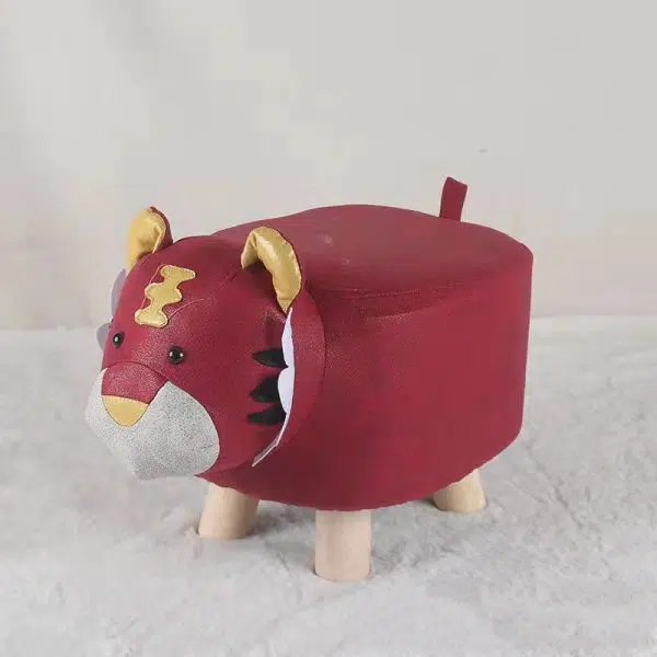 Contemporary Creative Kids Fabric Wood Sponge Animal Elephant Footstool For Entryway - Image 26