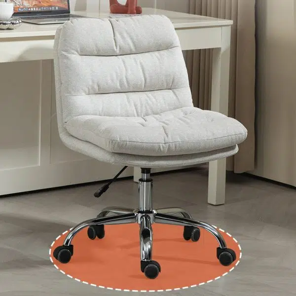 Modern Minimalist Fabric Cotton Sponge Steel Square Desk Chair Backrest Movable For Home Office - Image 8