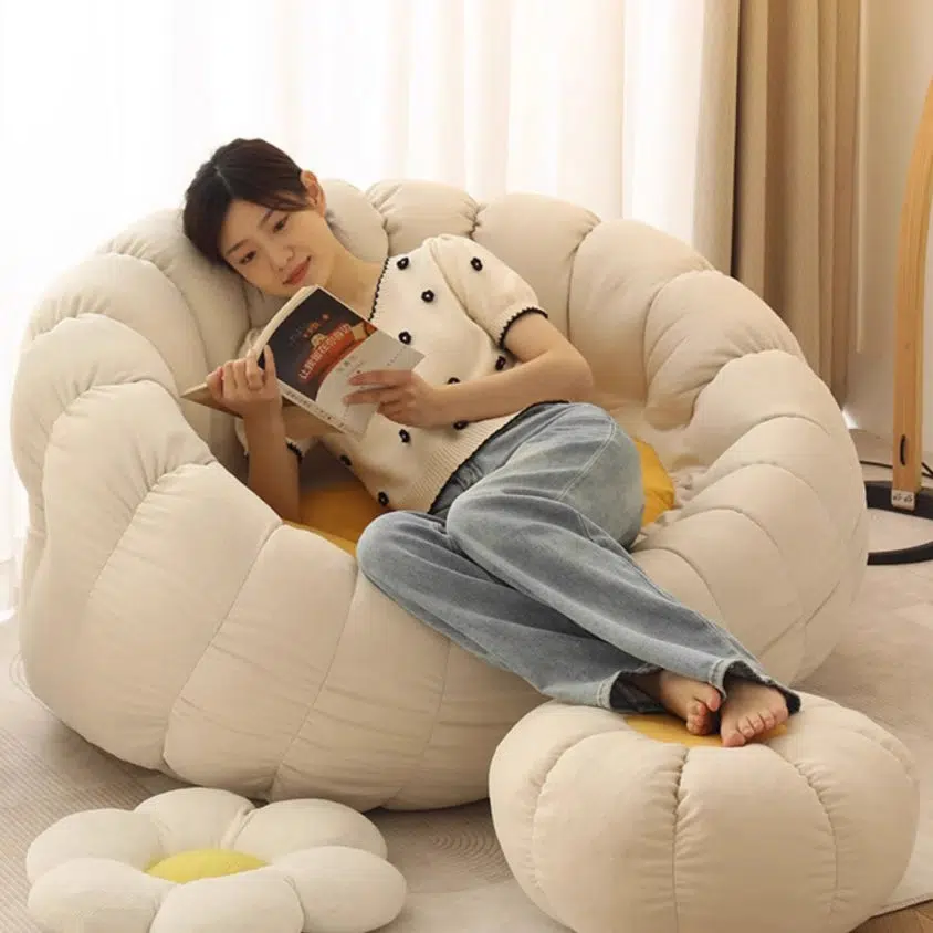 DFM-Chair-FX01212-11.jpg Contemporary Nordic Snowflake Fleece EPS Flower Round Sofa Footrest For Bedroom - Image 5