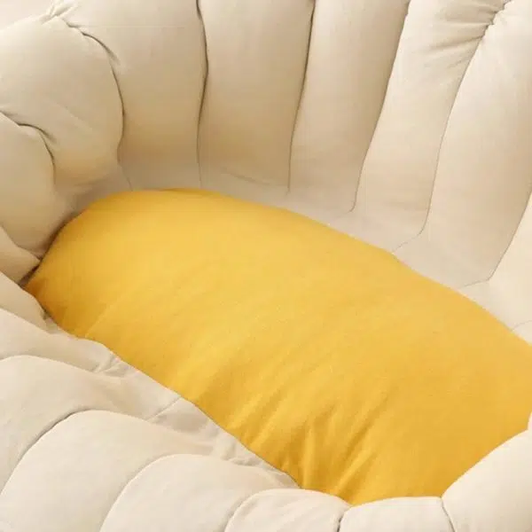 Contemporary Nordic Snowflake Fleece EPS Flower Round Sofa Footrest For Bedroom - Image 8