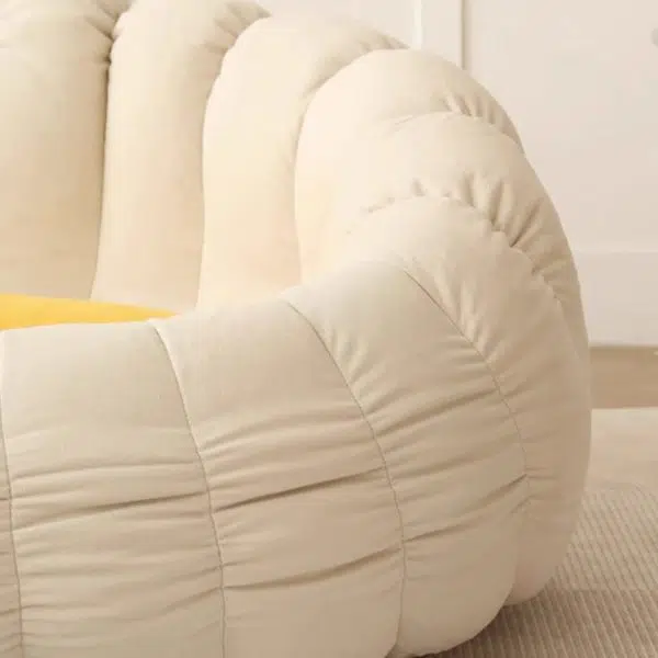 Contemporary Nordic Snowflake Fleece EPS Flower Round Sofa Footrest For Bedroom - Image 9