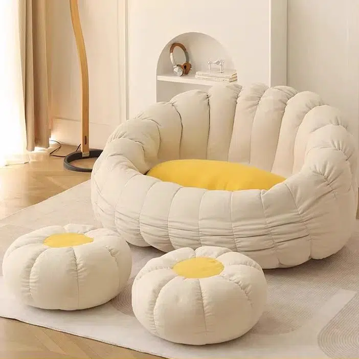 DFM-Chair-FX01212-2.jpg Contemporary Nordic Snowflake Fleece EPS Flower Round Sofa Footrest For Bedroom - Image 14